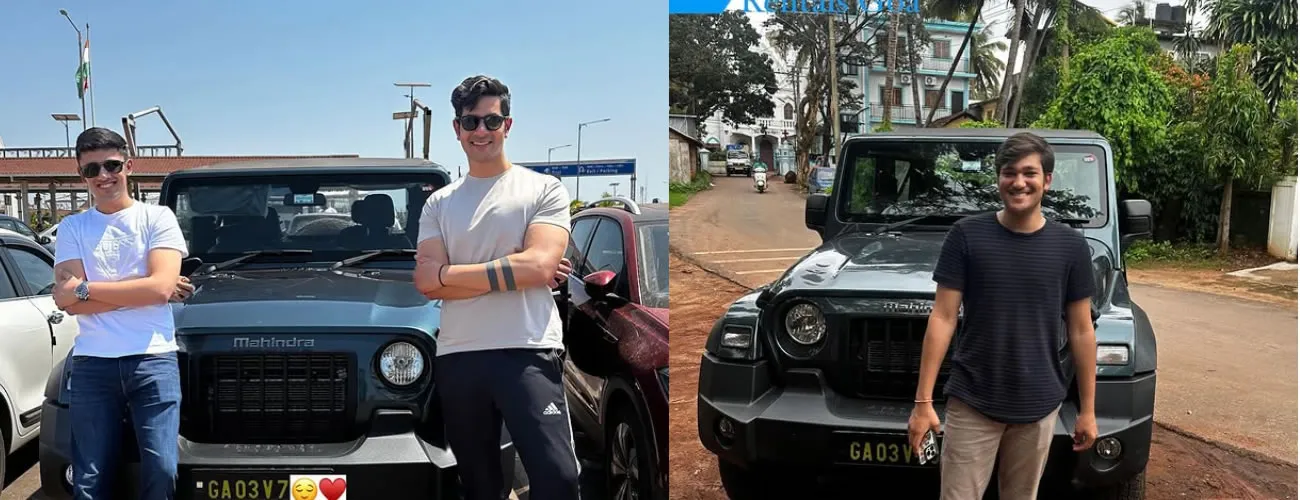 Happy customer with a self-drive rental car in Goa