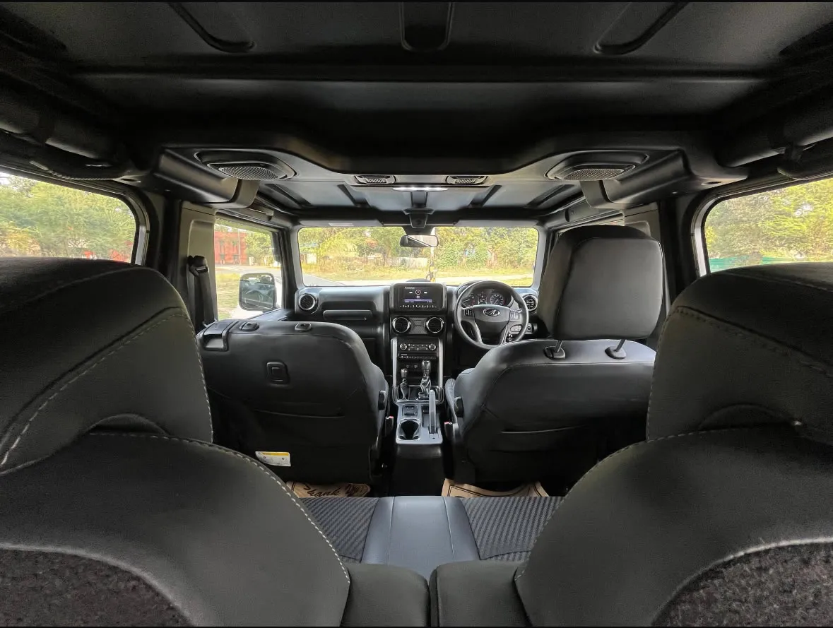 Side profile of the Mahindra Thar Hard Top, a reliable SUV for rent in Goa.